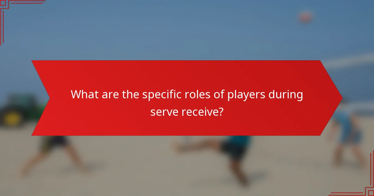 What are the specific roles of players during serve receive?